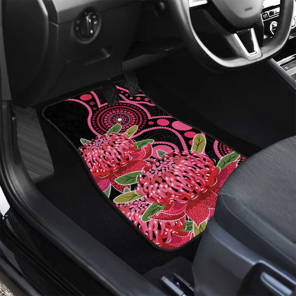 Australia Waratah Car Mats Telopea Aussie Native Flowers Indigenous Art - Aussie Hoodie