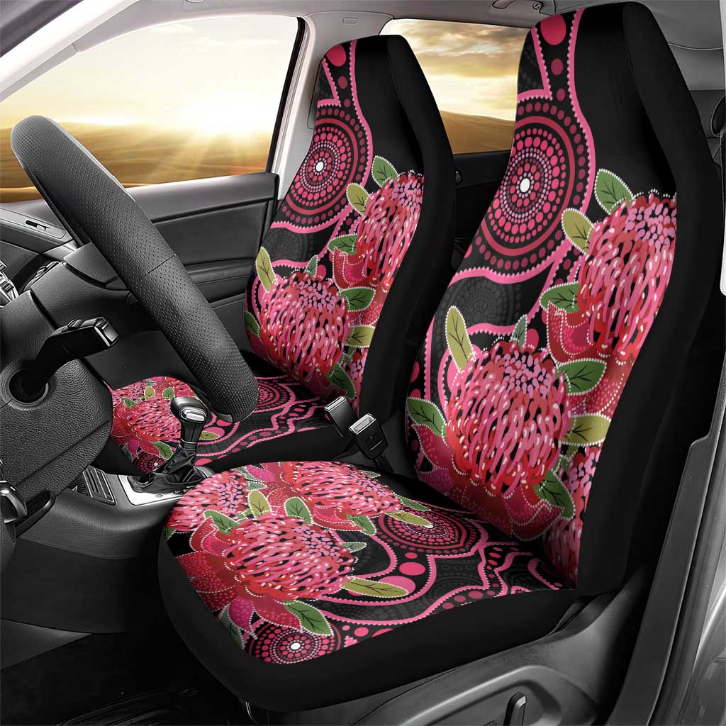 Australia Waratah Car Seat Cover Telopea Aussie Native Flowers Indigenous Art - Aussie Hoodie