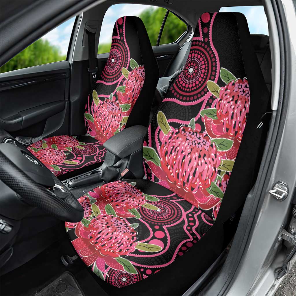 Australia Waratah Car Seat Cover Telopea Aussie Native Flowers Indigenous Art - Aussie Hoodie