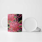 Australia Waratah Ceramic Mug Telopea Aussie Native Flowers Indigenous Art - Aussie Hoodie