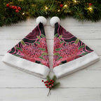 Australia Waratah Christmas Santa Hat Telopea Aussie Native Flowers Indigenous Art - Aussie Hoodie