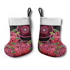 Australia Waratah Christmas Stocking Telopea Aussie Native Flowers Indigenous Art - Aussie Hoodie
