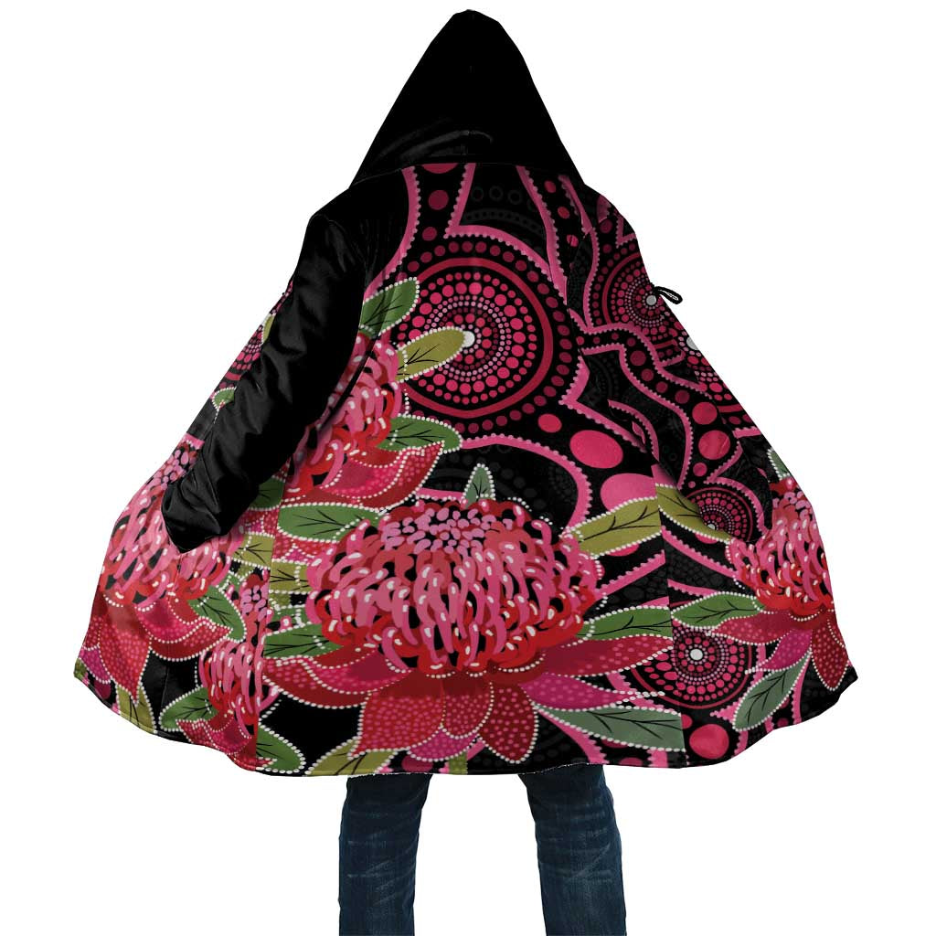 Australia Waratah Cloak Telopea Aussie Native Flowers Indigenous Art - Aussie Hoodie