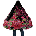 Australia Waratah Cloak Telopea Aussie Native Flowers Indigenous Art - Aussie Hoodie