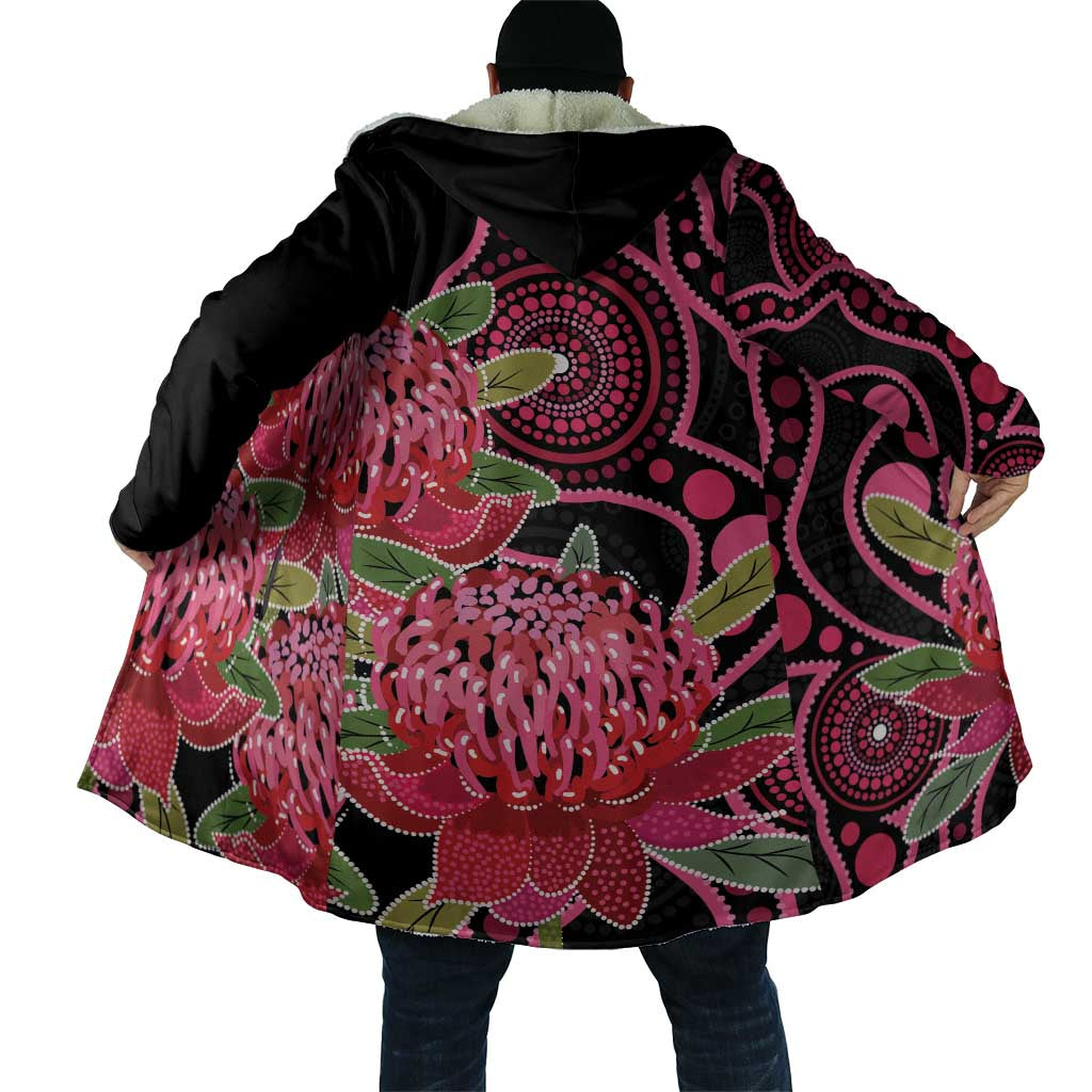 Australia Waratah Cloak Telopea Aussie Native Flowers Indigenous Art - Aussie Hoodie
