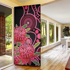 Australia Waratah Door Cover Telopea Aussie Native Flowers Indigenous Art - Aussie Hoodie
