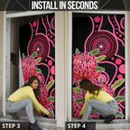 Australia Waratah Door Cover Telopea Aussie Native Flowers Indigenous Art - Aussie Hoodie