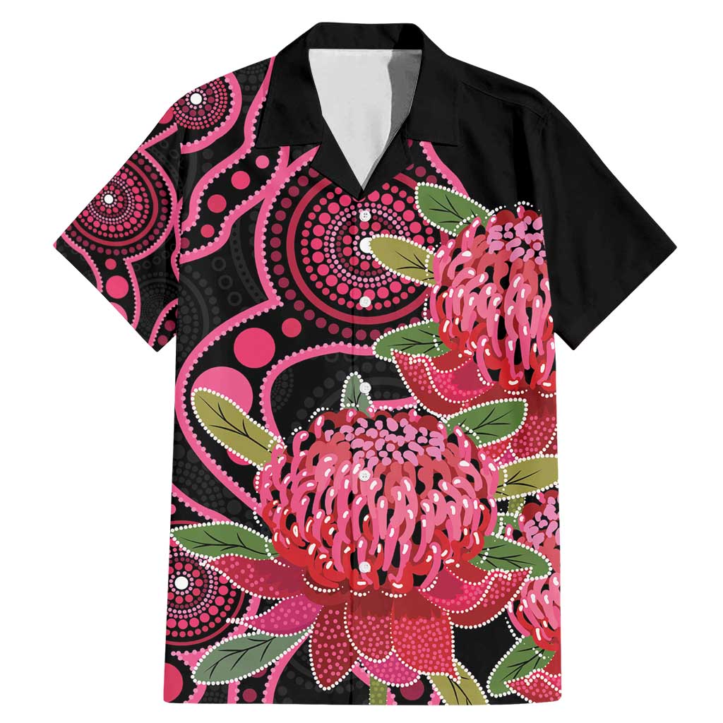 Australia Waratah Family Matching Mermaid Dress and Hawaiian Shirt Telopea Aussie Native Flowers Indigenous Art - Aussie Hoodie