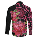Australia Waratah Family Matching Puletasi and Hawaiian Shirt Telopea Aussie Native Flowers Indigenous Art - Aussie Hoodie