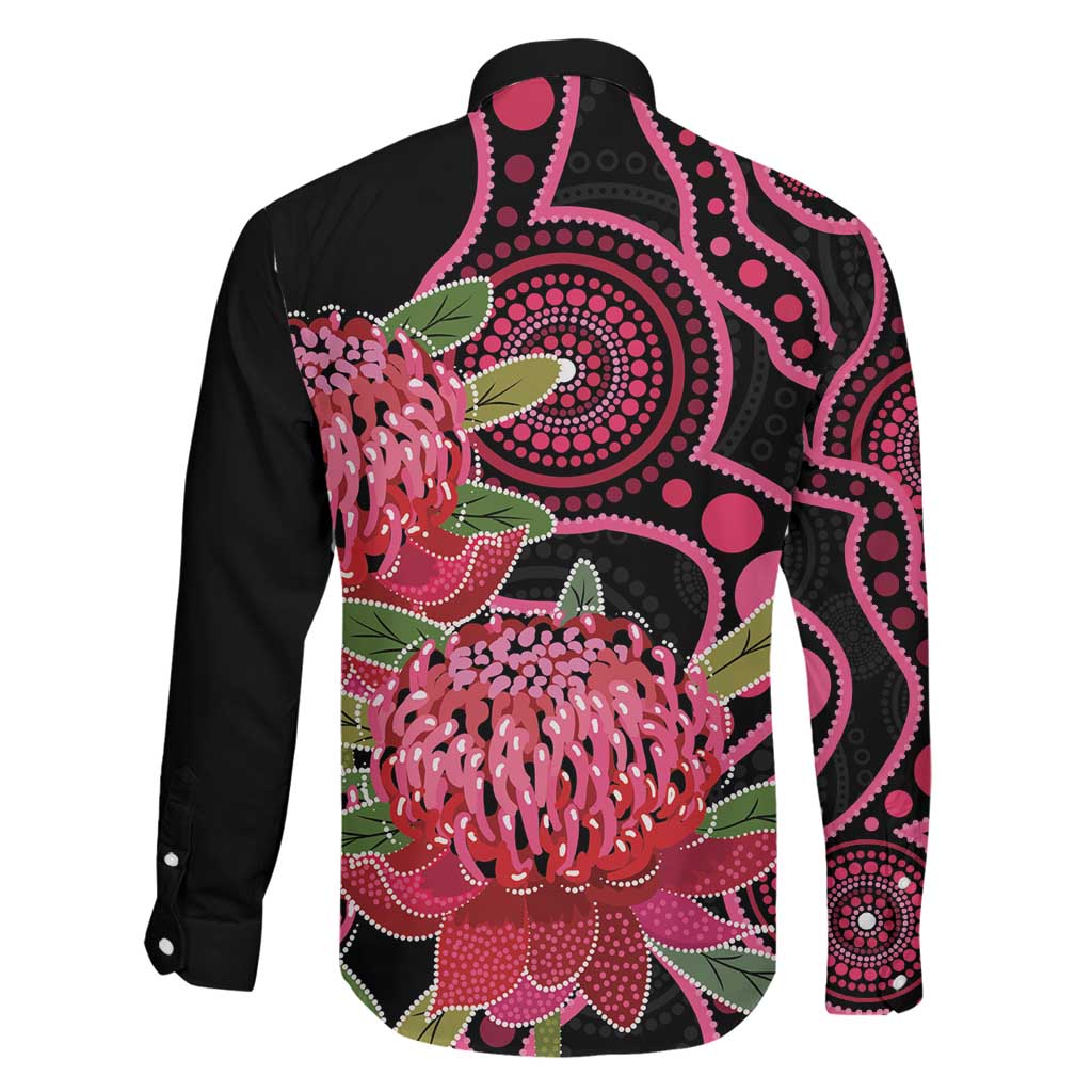 Australia Waratah Family Matching Puletasi and Hawaiian Shirt Telopea Aussie Native Flowers Indigenous Art - Aussie Hoodie