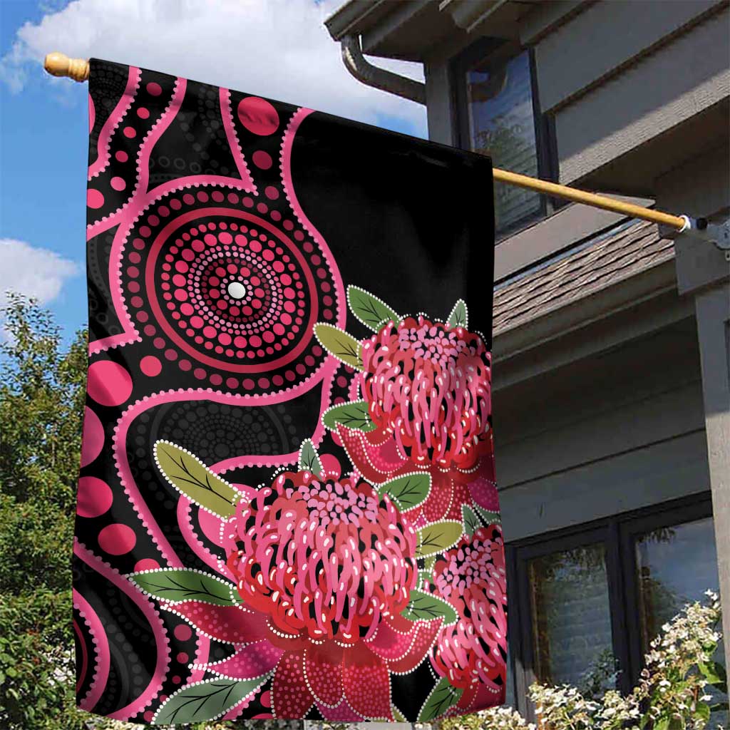 Australia Waratah Garden Flag Telopea Aussie Native Flowers Indigenous Art - Aussie Hoodie
