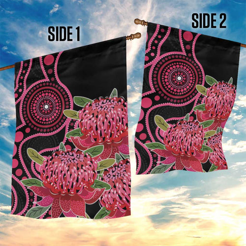 Australia Waratah Garden Flag Telopea Aussie Native Flowers Indigenous Art - Aussie Hoodie