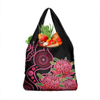 Australia Waratah Grocery Bag Telopea Aussie Native Flowers Indigenous Art - Aussie Hoodie