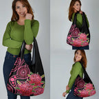 Australia Waratah Grocery Bag Telopea Aussie Native Flowers Indigenous Art - Aussie Hoodie