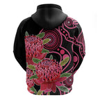 Australia Waratah Hoodie Telopea Aussie Native Flowers Indigenous Art - Aussie Hoodie
