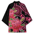 Australia Waratah Kimono Telopea Aussie Native Flowers Indigenous Art - Aussie Hoodie
