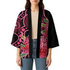 Australia Waratah Kimono Telopea Aussie Native Flowers Indigenous Art - Aussie Hoodie