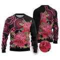 Australia Waratah Ugly Christmas Sweater Telopea Aussie Native Flowers Indigenous Art - Aussie Hoodie