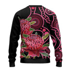 Australia Waratah Ugly Christmas Sweater Telopea Aussie Native Flowers Indigenous Art - Aussie Hoodie