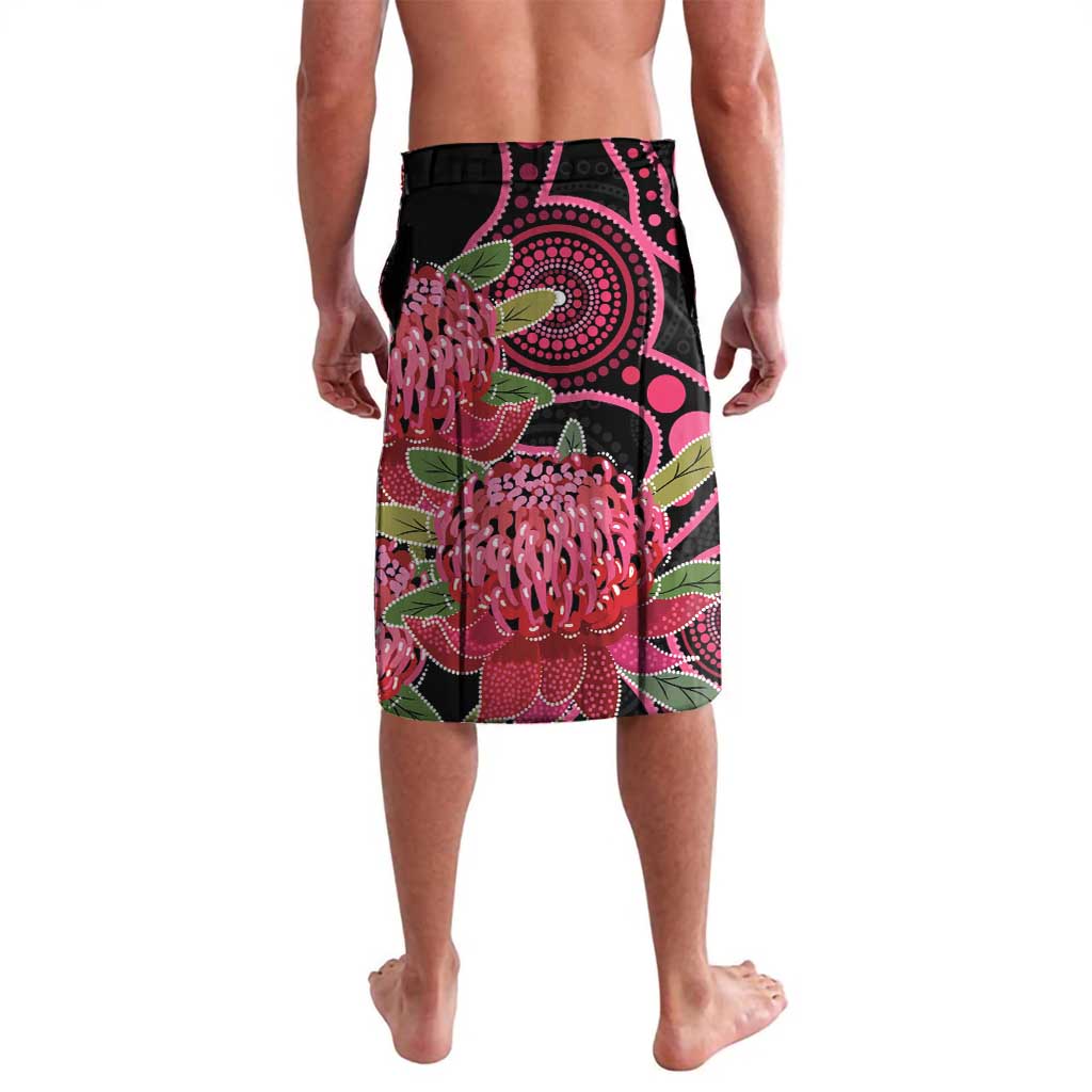 Australia Waratah Lavalava Telopea Aussie Native Flowers Indigenous Art - Aussie Hoodie