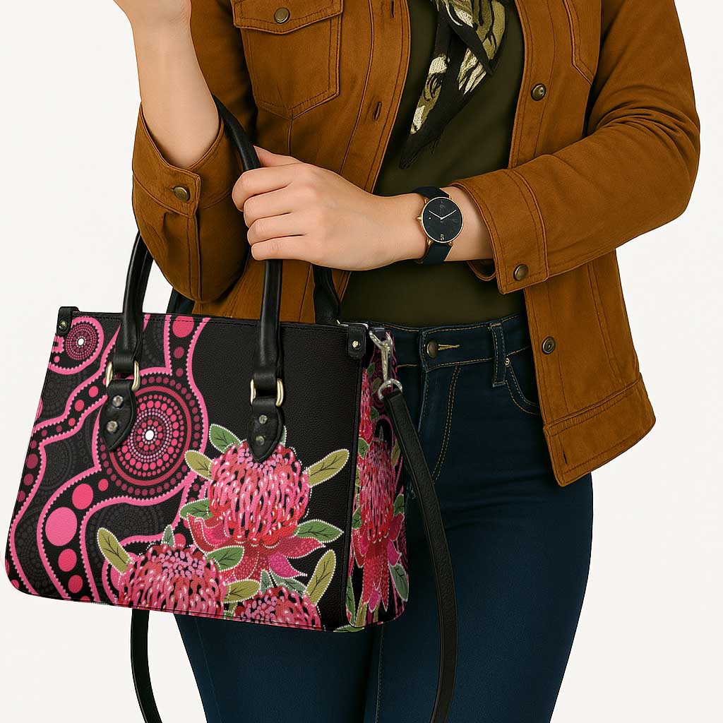 Australia Waratah Leather Bag Telopea Aussie Native Flowers Indigenous Art - Aussie Hoodie