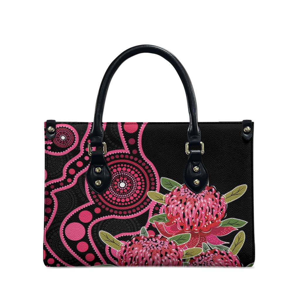Australia Waratah Leather Bag Telopea Aussie Native Flowers Indigenous Art - Aussie Hoodie
