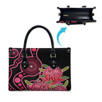 Australia Waratah Leather Bag Telopea Aussie Native Flowers Indigenous Art - Aussie Hoodie