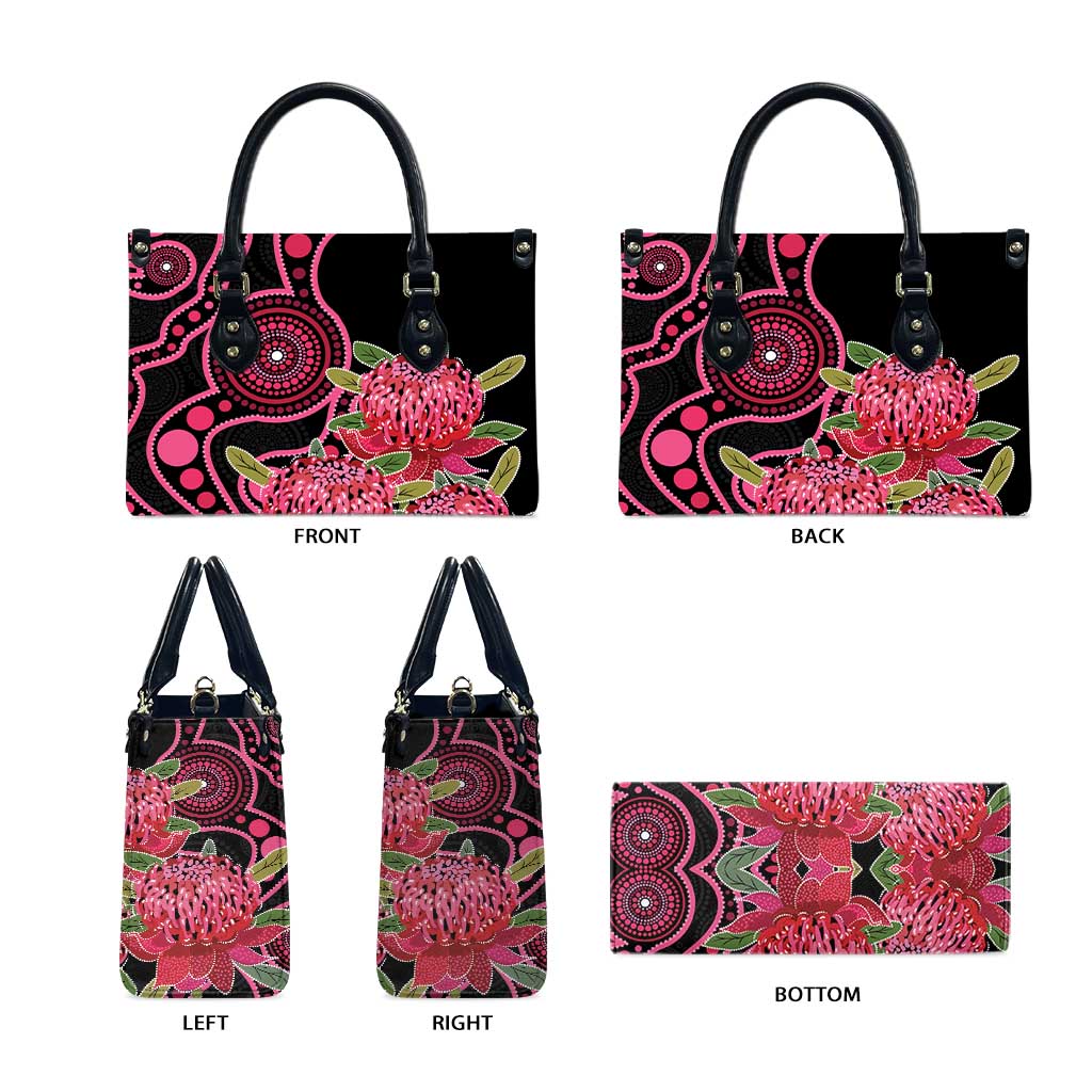 Australia Waratah Leather Bag Telopea Aussie Native Flowers Indigenous Art - Aussie Hoodie