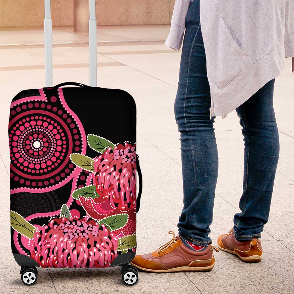 Australia Waratah Luggage Cover Telopea Aussie Native Flowers Indigenous Art - Aussie Hoodie