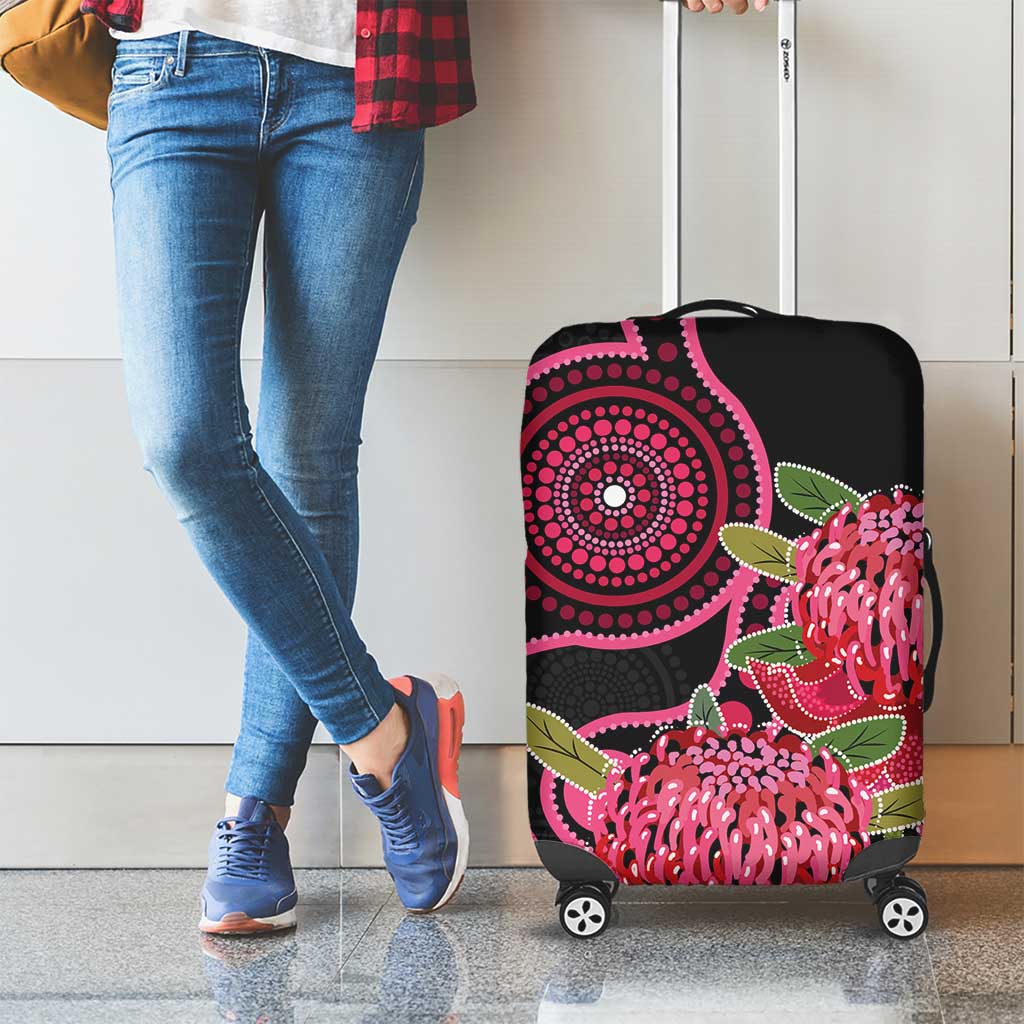 Australia Waratah Luggage Cover Telopea Aussie Native Flowers Indigenous Art - Aussie Hoodie