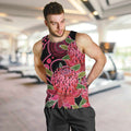 Australia Waratah Men Tank Top Telopea Aussie Native Flowers Indigenous Art - Aussie Hoodie
