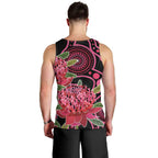 Australia Waratah Men Tank Top Telopea Aussie Native Flowers Indigenous Art - Aussie Hoodie