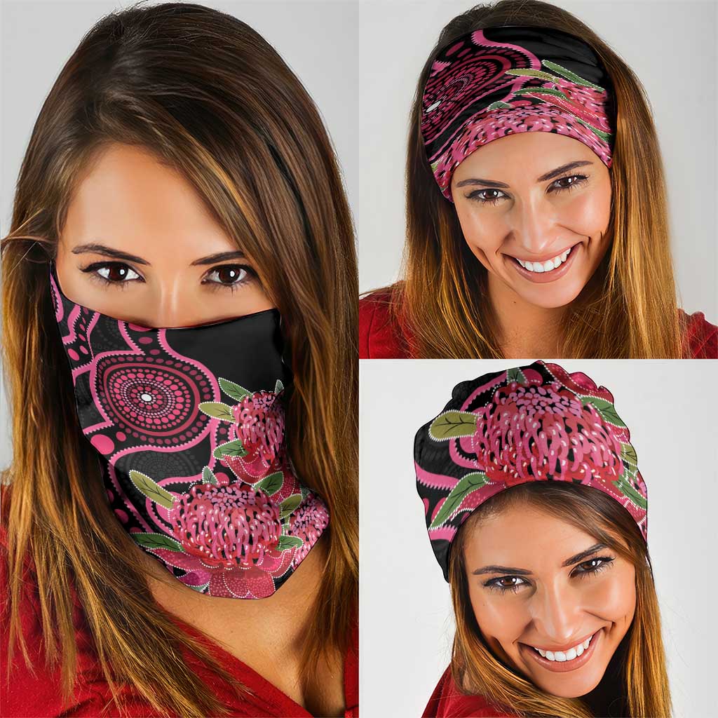 Australia Waratah Neck Gaiter Telopea Aussie Native Flowers Indigenous Art - Aussie Hoodie