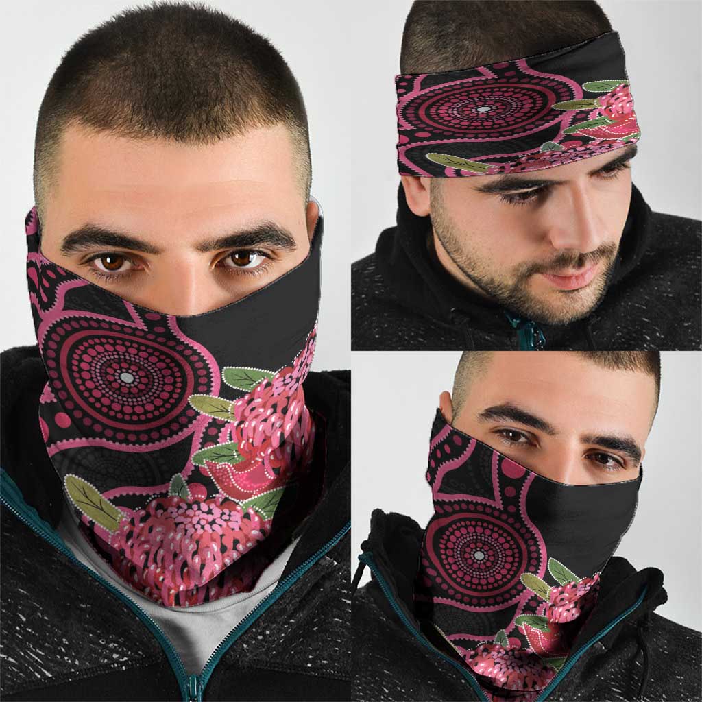 Australia Waratah Neck Gaiter Telopea Aussie Native Flowers Indigenous Art - Aussie Hoodie