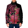 Australia Waratah Padded Jacket Telopea Aussie Native Flowers Indigenous Art - Aussie Hoodie