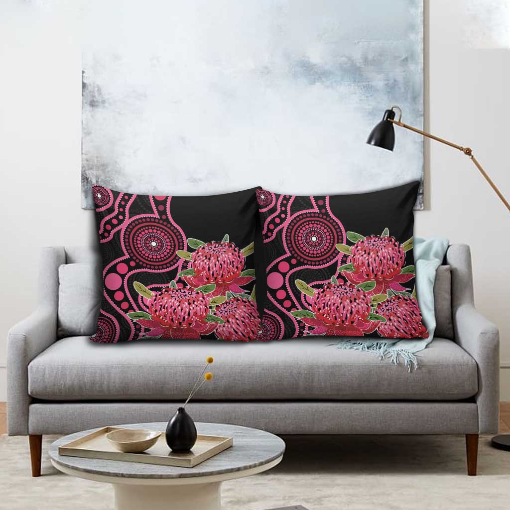 Australia Waratah Pillow Cover Telopea Aussie Native Flowers Indigenous Art - Aussie Hoodie