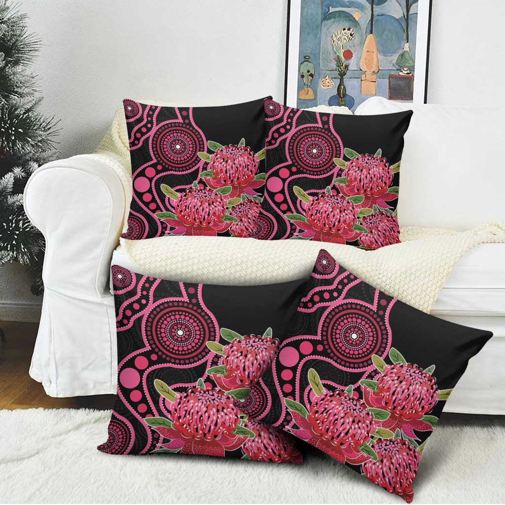 Australia Waratah Pillow Cover Telopea Aussie Native Flowers Indigenous Art - Aussie Hoodie