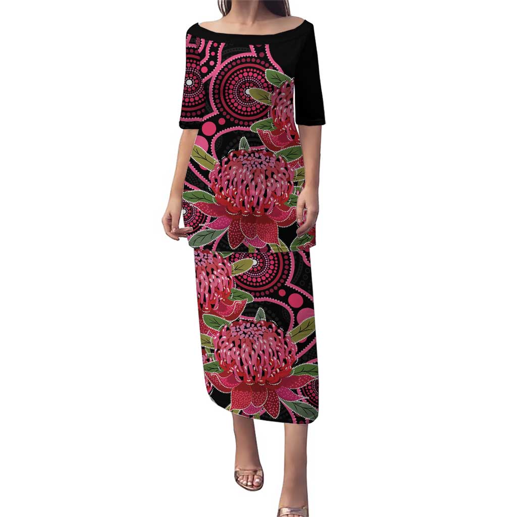 Australia Waratah Puletasi Telopea Aussie Native Flowers Indigenous Art - Aussie Hoodie