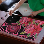 Australia Waratah Puzzle Telopea Aussie Native Flowers Indigenous Art - Aussie Hoodie