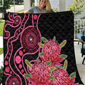 Australia Waratah Quilt Telopea Aussie Native Flowers Indigenous Art - Aussie Hoodie