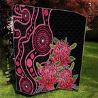 Australia Waratah Quilt Telopea Aussie Native Flowers Indigenous Art - Aussie Hoodie