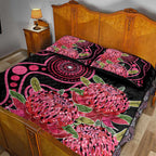 Australia Waratah Quilt Bed Set Telopea Aussie Native Flowers Indigenous Art - Aussie Hoodie