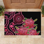 Australia Waratah Rubber Doormat Telopea Aussie Native Flowers Indigenous Art - Aussie Hoodie