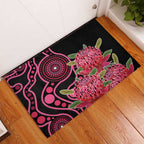Australia Waratah Rubber Doormat Telopea Aussie Native Flowers Indigenous Art - Aussie Hoodie