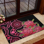 Australia Waratah Rubber Doormat Telopea Aussie Native Flowers Indigenous Art - Aussie Hoodie