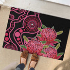 Australia Waratah Rubber Doormat Telopea Aussie Native Flowers Indigenous Art - Aussie Hoodie