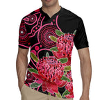 Australia Waratah Rugby Jersey Telopea Aussie Native Flowers Indigenous Art - Aussie Hoodie