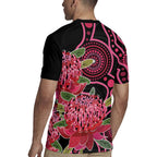 Australia Waratah Rugby Jersey Telopea Aussie Native Flowers Indigenous Art - Aussie Hoodie