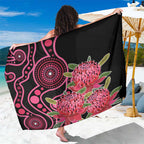Australia Waratah Sarong Telopea Aussie Native Flowers Indigenous Art - Aussie Hoodie