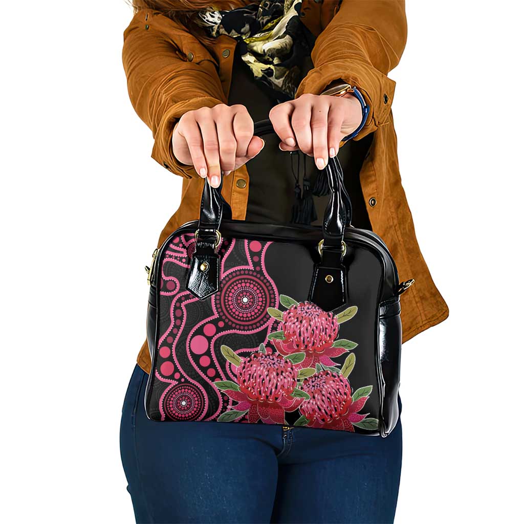 Australia Waratah Shoulder Handbag Telopea Aussie Native Flowers Indigenous Art - Aussie Hoodie
